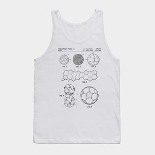 Soccer Ball Patent - Football Art - Black And White Tank Top